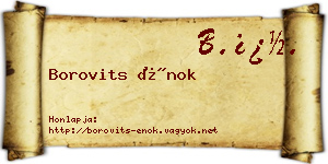 Borovits Énok névjegykártya